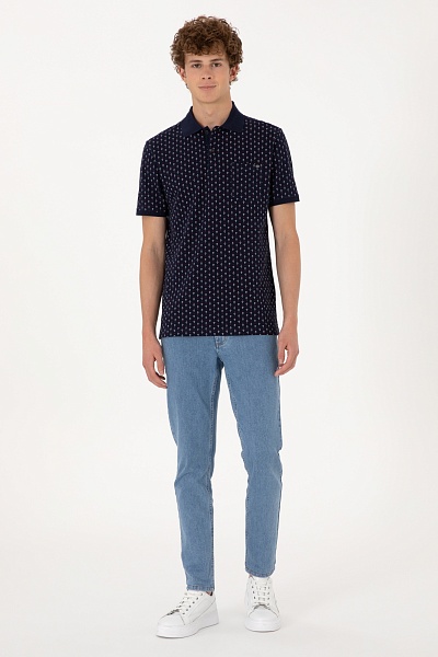 Футболка-поло из хлопка с узором - G081SZ0110PALY Футболка муж. (VR033, 5XL)