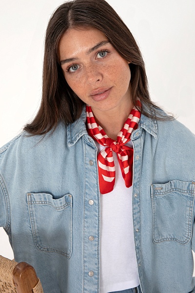 Рубашка джинсовая свободная - G082SZ0770SOFIA Куртка джинс. жен. (DN0021, 40)