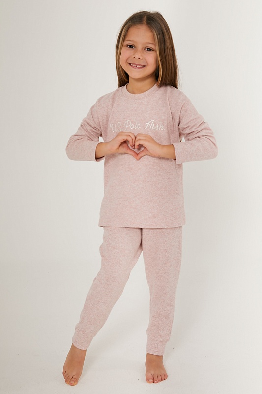 Пижама трикотажная с вышивкой для девочек - G084SZ0HF0US1639 Костюм дом. жен. детс. (VR041, 5-6)