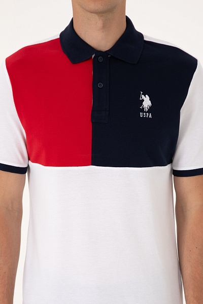 Футболка-поло из хлопка в стиле колор-блок - G081GL0110T_HECA Футболка муж. (VR013, XL)