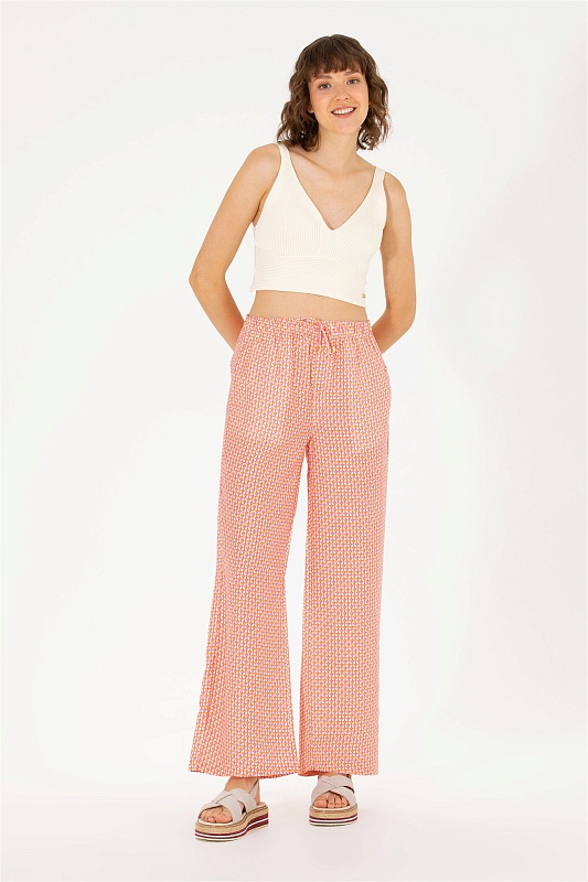 Брюки на кулиске широкие - G082SZ0780LEONA Брюки жен. (VR023, 34)