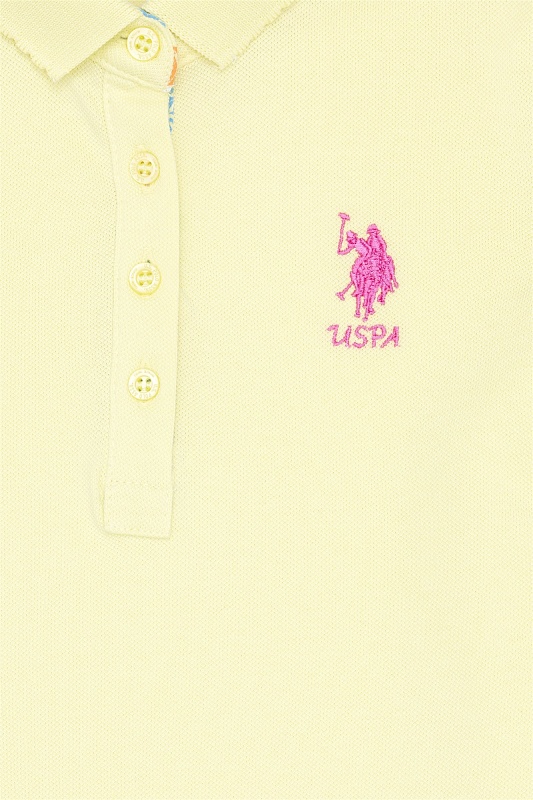 Футболка-поло из хлопка c принтом на планке для девочек - G084SZ0110TP01-IY023 Футболка жен. детс. (VR004, 4_5)