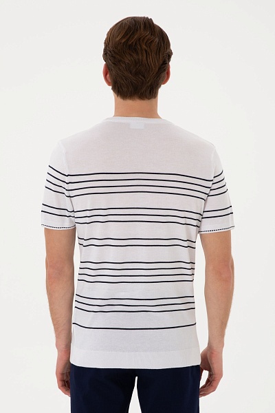 Футболка из смесовой вискозы в полоску - G081SZ0TK0MAKSIM Кофта муж. (VR013, XL)
