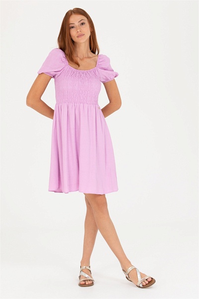 Платье мини с объемными рукавами - G082SZ0320HORGUN Платье жен. (VR211, 32)