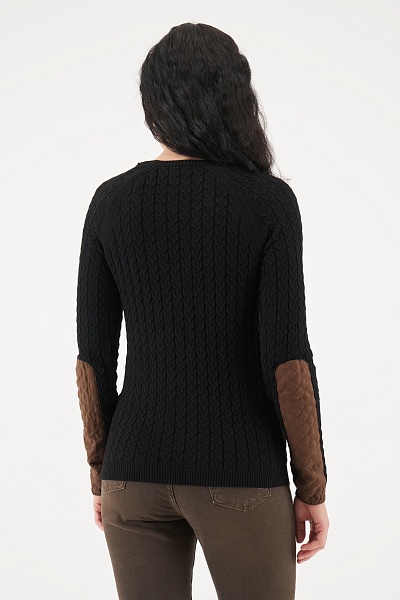 Джемпер из хлопка с узором косы приталенный - G082SZ0TK0ART_MERY Кофта жен. (VR046, XS)
