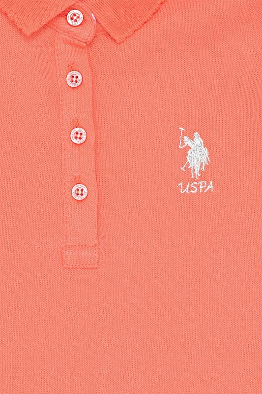 Футболка-поло с принтом на воротнике для девочек - G084SZ0110TP01-IY023 Футболка жен. детс. (VR047, 9_10)
