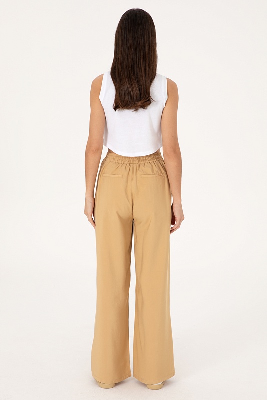 Брюки на кулиске широкие - G082SZ0780ECOLE Брюки жен. (VR015, 40)