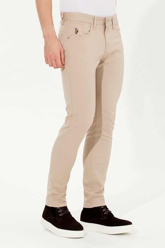 Брюки из хлопка с мелким фактурным узором прямые - G081SZ0780MICEL22K Брюки муж. (VR049, 40)