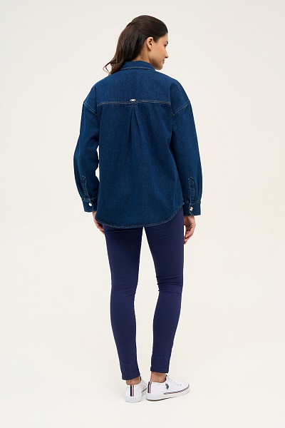 Рубашка джинсовая с прорезными нагрудными карманами - G082SZ0770MOVE-M Куртка джинс. жен. (DN0022, 42)