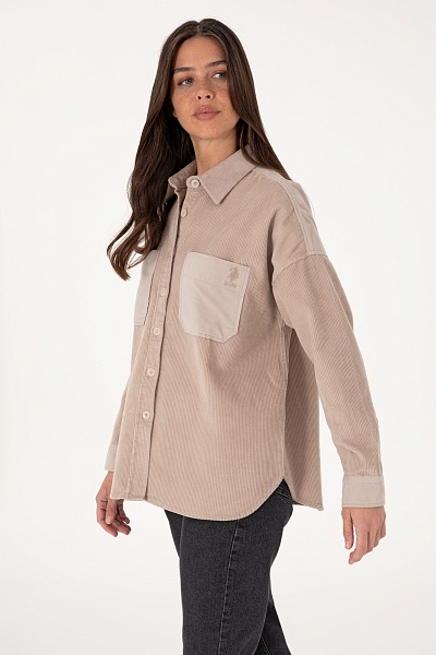 Рубашка вельветовая свободная - G082SZ0040CLAIRE Сорочка жен. (VR049, 34)