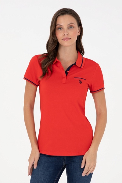 Футболка-поло с контрастной окантовкой - G082GL0110GLORIA24 Футболка жен. (VR030, XL)