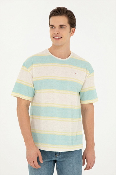 Футболка оверсайз в полоску - G081SZ0110AFKA Футболка муж. (VR090, XL)