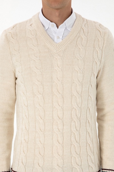 Пуловер с узором косы - G081SZ0TK0SULINA Кофта муж. (VR256, XL)