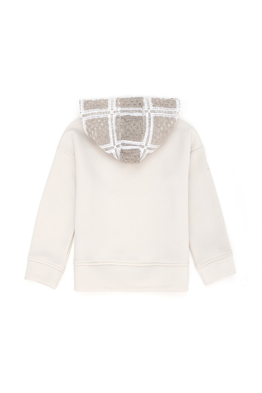Худи с ажурными деталями для девочек - G084SZ0820NASITKIDS Толстовка жен. детс. (VR049, 6_7)