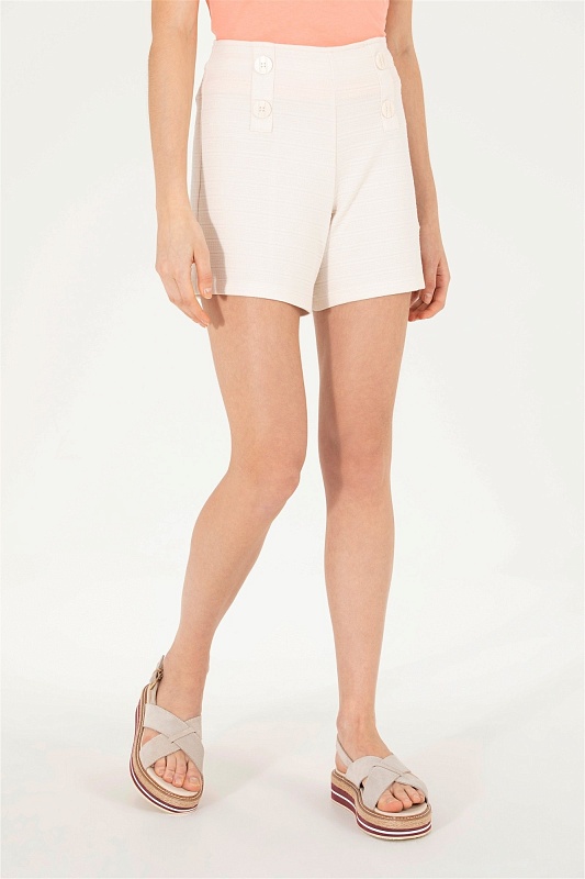 Шорты из вискозы с декоративными пуговицами - G082SZ0OS0MELKE Брюки спорт. жен. (VR071, M)