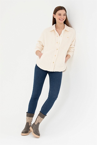 Толстовка на кнопках из экомеха - G082SZ0820NADIA Толстовка жен. (VR049, M)