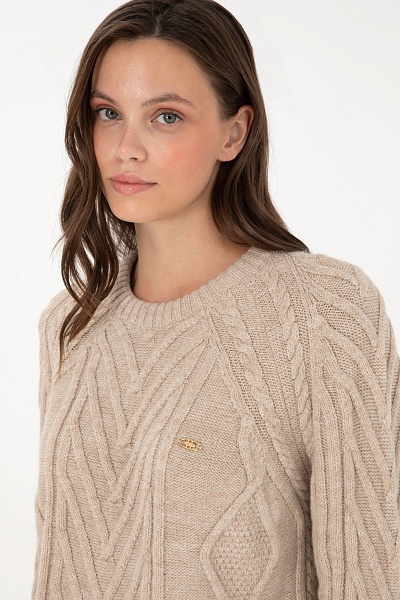 Свитер с рельефным узором - G082SZ0TK0DRIED Кофта жен. (VR085, 2XS)