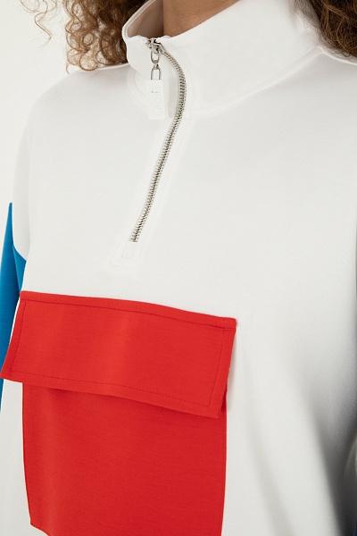 Толстовка с воротником на молнии и карманом - G082SZ0820PELUN_S Толстовка жен. (VR013, L)