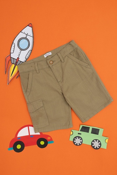 Шорты из хлопка с добавлением льна для мальчиков - G083SZ0310BASGARKIDS Бермуды муж. детс. (VR111, 3_4)
