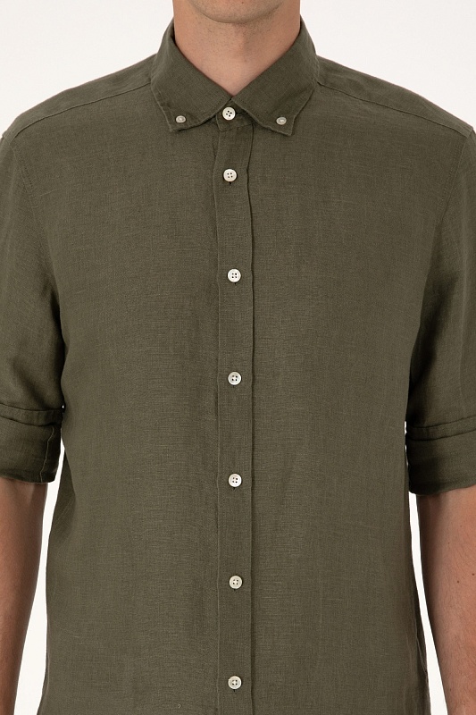 Рубашка из льна прямая - G081SZ0040EX_LINO025Y Сорочка муж. (VR111, 3XL)