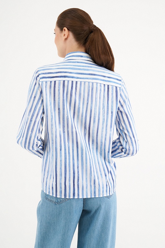 Рубашка из хлопка в полоску прямая - G082SZ0040BUCCI Сорочка жен. (VR028, 34)