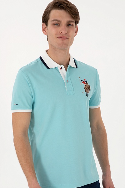 Футболка-поло из хлопка с контрастной окантовкой - G081SZ0110SD01IY025 Футболка муж. (VR007, S)