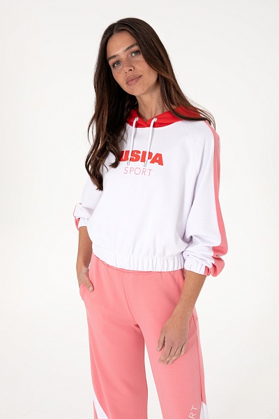 Худи на резинке с принтом - G082SZ0820S_SERNA Толстовка жен. (VR013, M)