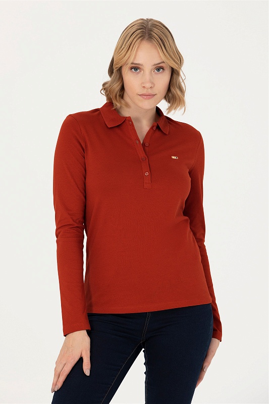 Поло с длинным рукавом из хлопка - G082SZ0820TPG23K-E Толстовка жен. (VR031, XS)