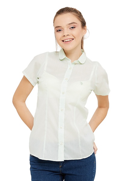 Рубашка с коротким рукавом приталенная - G082SZ0040INT-OUT Сорочка жен. (VR054, 36)