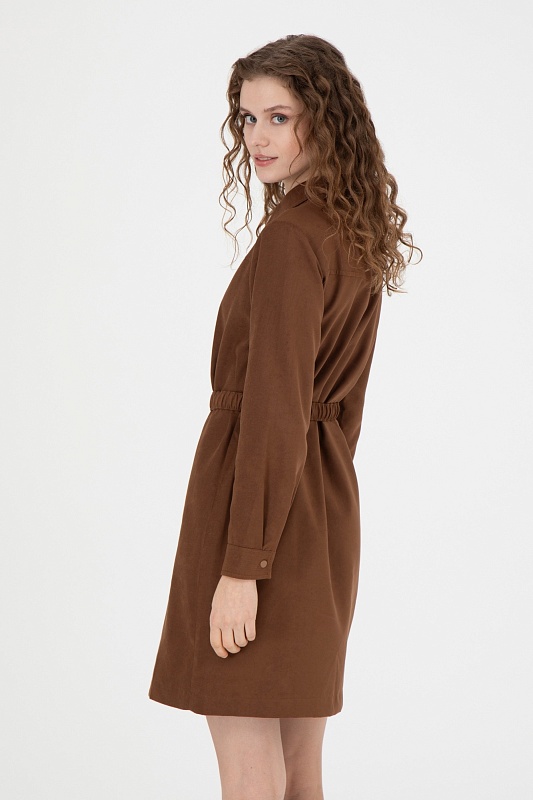 Платье-рубашка мини с поясом - G082SZ0320EX_ALOT Платье жен. (VR153, 38)