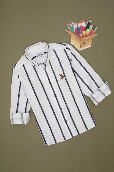 Рубашка в полоску для мальчиков - G083SZ0040SEBASTIANKIDS024K Сорочка муж. детс. (VR033, 12_13)
