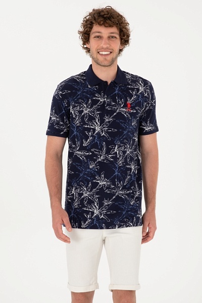 Футболка-поло из хлопка с принтом - G081SZ0110WALO Футболка муж. (VR033, 2XL)