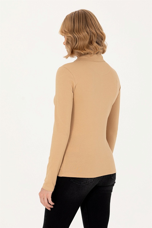 Поло с длинным рукавом из хлопка - G082SZ0820TPG-SK023 Толстовка жен. (VR085, XS)