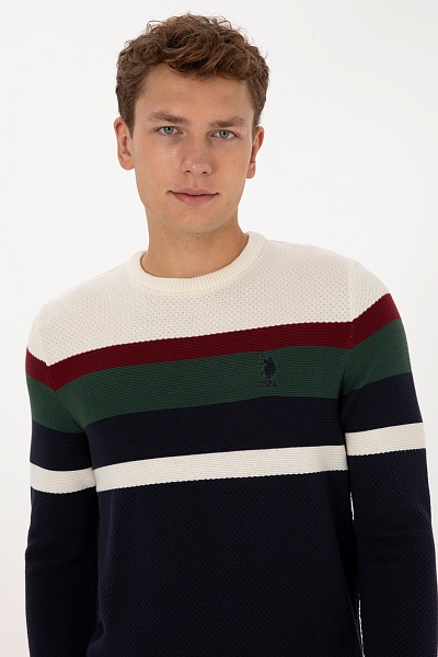 Джемпер из хлопка в полоску - G081SZ0TK0CRUS025K Кофта муж. (VR033, XL)