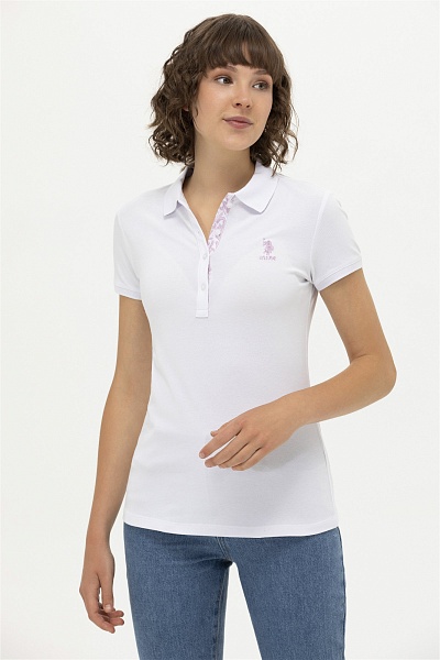 Футболка-поло из хлопка с принтом на планке - G082SZ0110TP0123 Футболка жен. (VR013, S)