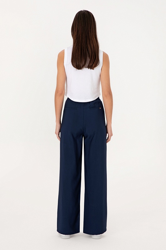 Брюки на кулиске широкие - G082SZ0780ECOLE Брюки жен. (VR033, 36)