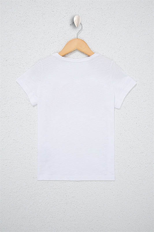 Футболка из хлопка с надписью для девочек - G084SZ0110KEAN-IY021 Футболка жен. детс. (VR013, 6_7)
