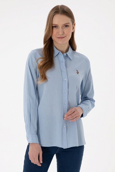 Рубашка с добавлением льна прямого кроя - G082SZ0040ELMY025Y Сорочка жен. (VR003, 32)