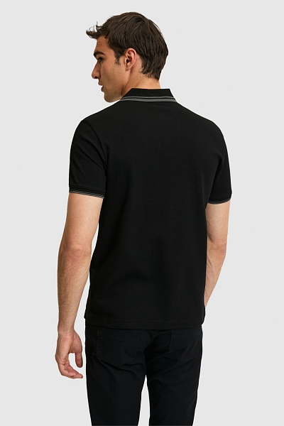 Футболка-поло из хлопка с контрастной окантовкой - G081SZ0110TERNIIY026 Футболка муж. (VR046, 5XL)