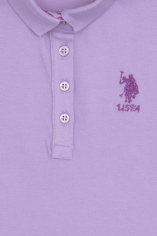 Футболка-поло из хлопка c принтом на планке для девочек - G084SZ0110TP01-IY024 Футболка жен. детс. (VR034, 4_5)