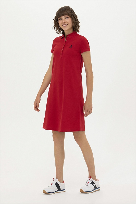 Платье-поло из хлопка свободное - G082GL0750GURLIN23 Платье жен. (VR171, 2XS)