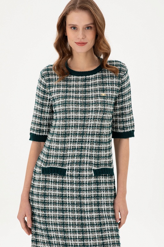Платье мини твидовое - G082SZ0TE0HAZIL Платье жен. (VR079, 2XS)