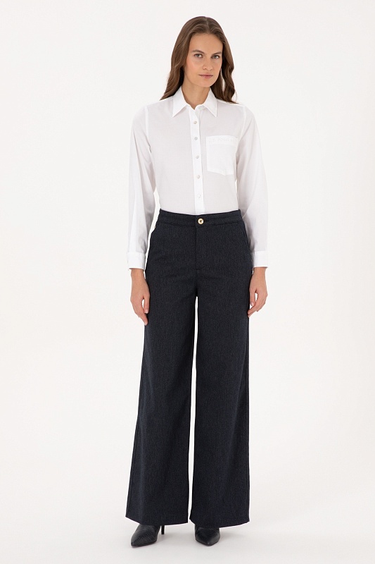 Брюки широкие из хлопка - G082SZ0780BARA Брюки жен. (VR033, 48)