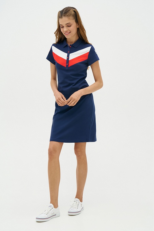 Платье-поло из хлопка приталенное - G082SZ0750R_MOYA Платье жен. (VR033, XS)
