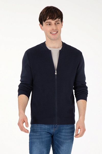 Кардиган из хлопка на молнии - G081SZ0TH0BOMBER_BSK24 Кардиган муж. (VR033, L)