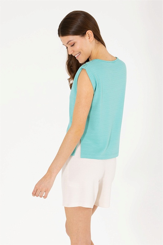 Футболка из смесовой вискозы без рукавов - G082SZ0110MEL Футболка жен. (VR090, 2XS)