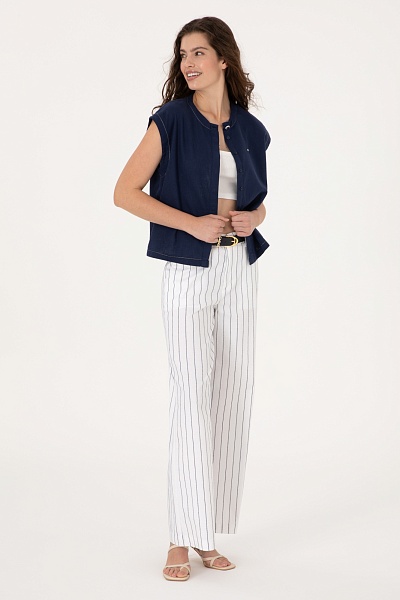 Брюки в полоску прямые - G082SZ0780FERMERE Брюки жен. (VR013, 34)