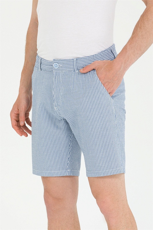 Шорты из смесового хлопка в полоску из жатой ткани - G081SZ0310GELLER Бермуды муж. (VR036, 29)