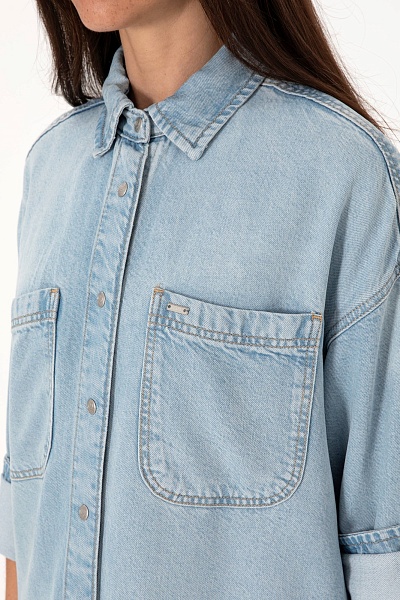 Рубашка джинсовая свободная - G082SZ0770SOFIA Куртка джинс. жен. (DN0021, 40)