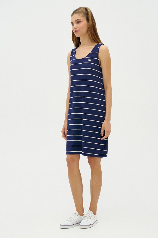 Платье трикотажное без рукавов в полоску - G082SZ0750R_MARRI Платье жен. (VR033, XS)